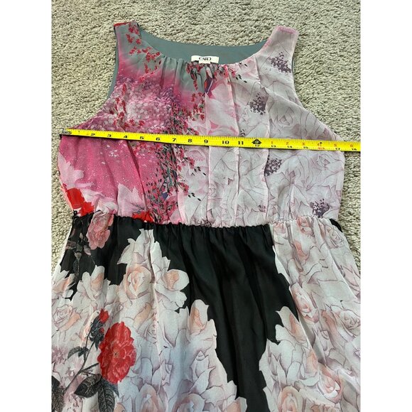 Cato Womens Sleeveless Floral Maxi Dress Size 12 Sheer Overlay Polyester Lined - Picture 3 of 8